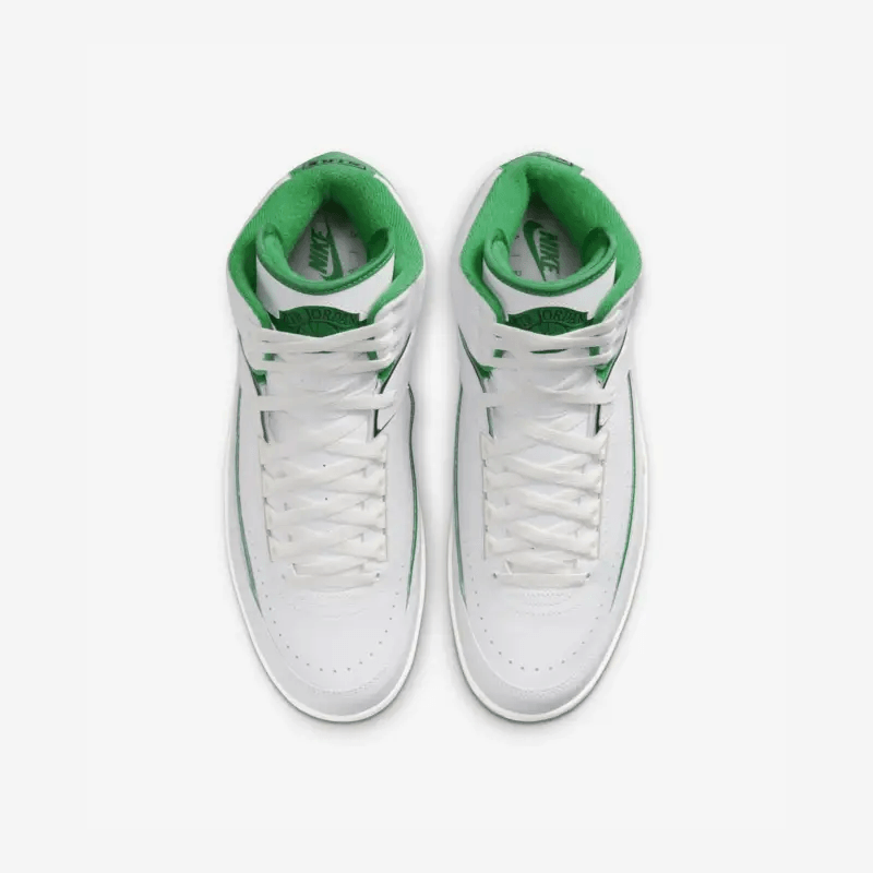 zapatillas-Air-Jordan-2--Lucky-Green--blanco-con-verde--vista-frontal